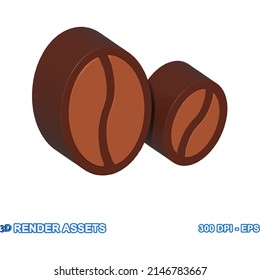 3d vector assets of coffee business