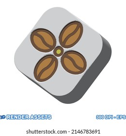 3d vector assets of coffee business