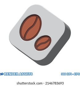 3d vector assets of coffee business