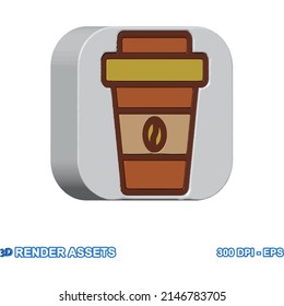 3d vector assets of coffee business