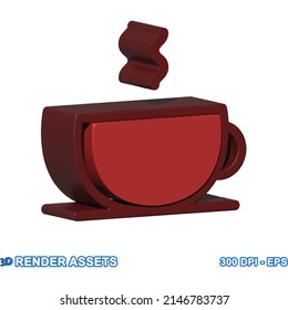 3d vector assets of coffee business