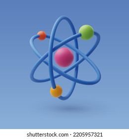3d Vector Atom, Molecular Chemistry, Physics Science concept. Eps 10 Vector. - Shutterstock ID 2205957321