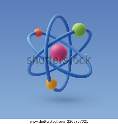 3d Vector Atom, Molecular Chemistry, Physics Science concept. Eps 10 Vector.