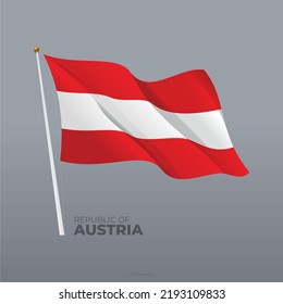 3D vector Austria national flag waving illustration