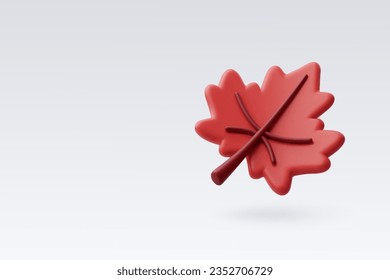 3d Vector Autumn leave, Orange maple leaf, Hello autumn concept. Eps 10 Vector.