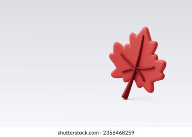 3d Vector Autumn leave, Orange maple leaf, Hello autumn concept. Eps 10 Vector.