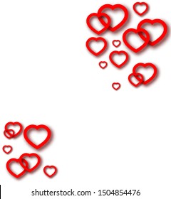 3d vector background in hearts