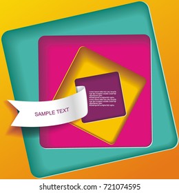 3D vector background with paper color paper layouts. Can be used for business presentations, sales advertisement, posters and invitations. 