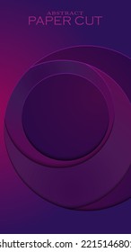 3D vector background in the style of cut paper in purple shades. Modern background for branding, covers, presentations, posters, covers.