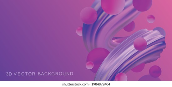 3d vector background. Trendy design abstract pattern of gradient fluid and shape. 