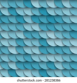 3d vector backgrounds abstract blue fish scale geometric pattern, mockup design element