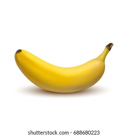 3d vector banana isolated on a white background. Banana vector illustration, banana icon