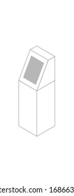 Vector 3D de un dispositivo ATM bancario, negocio