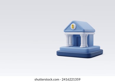 3d Vector Bank building, Bank, Financial services, Business and financial concept. Eps 10 Vector.