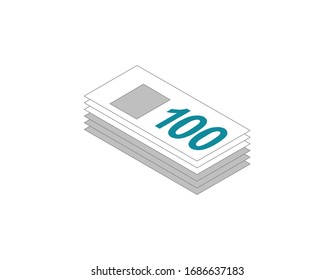 vector 3D de un billete, dinero