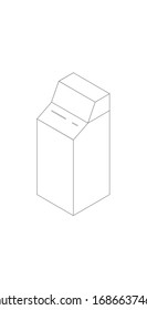 3D vector of a bank printer, business