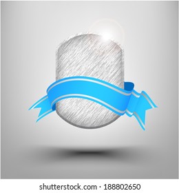 3D Vector Banners.Blue Ribbon