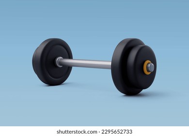 3d Vector Barbell, Workout gym tools, Sport equipment, Gym time concept. Eps 10 Vector.