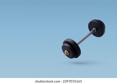 3d Vector Barbell, Workout gym tools, Sport equipment, Gym time concept. Eps 10 Vector.