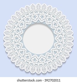 3D Vector bas-relief frame, vignette with ornaments, decorative plate,   festive pattern, white pattern, template greetings,  lace pattern, 