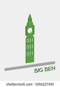 3D vector Big Ben in Palace of Westminster, London