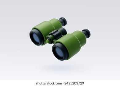 3d Vector Binoculars, Travel and camping adventure concept. Eps 10 Vector.