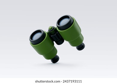 3d Vector Binoculars, Travel and camping adventure concept. Eps 10 Vector.