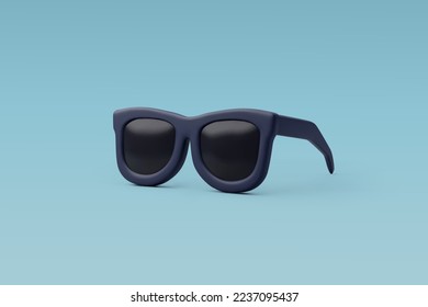 3d Vector Gafas de sol negras, Hola verano, verano, Volver a viajar Concepto. Vector Eps 10.