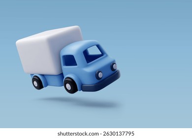 3d Vector Blue Truck, delivery ,transport, Business and logistic concept. Eps 10 Vector.
