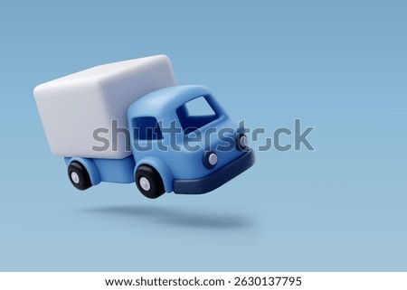 3d Vector Blue Truck, delivery ,transport, Business and logistic concept. Eps 10 Vector.