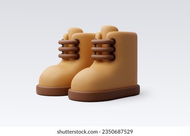 3D Vector Brown Herbstschuhe, Hallo Herbst Konzept. EPS10 Vektor.