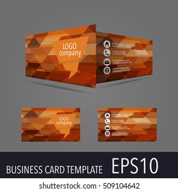 3D Vector business card template. Modern, simple & luxury standard business card design with sharp corners 