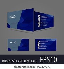 3D Vector business card template. Modern, simple & luxury standard business card design with sharp corners