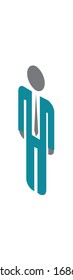 3D vector business man, office