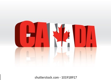 3D Vector Canada Word Text Flag