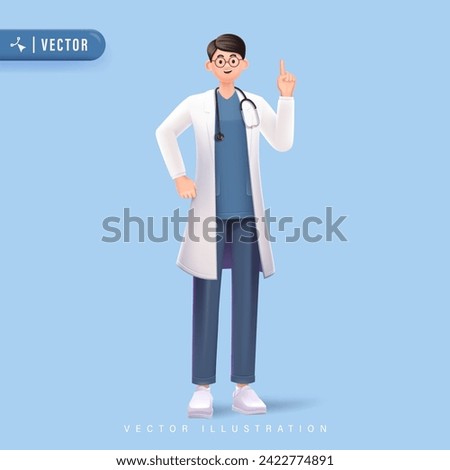 3d Vector cartoon doctor character illustration