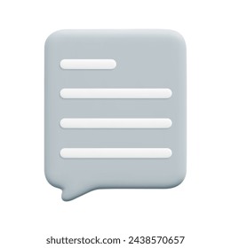 3d vector chatting speech bubble icon. Isolated on white background. 3d social media communication concept. Cartoon minimal style. 3d chat icon vector render illustration.