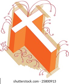Cruz cristiana vectorial 3D