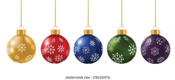 3D Vector Christmas ball isolated on a white background.