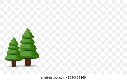 3d Vector Christmas tree with transparent background