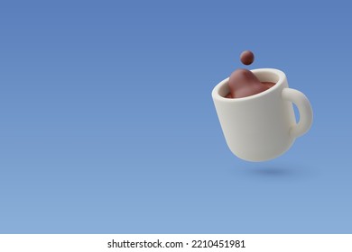 3d Vector coffee cup. Тakeaway Сoffee or tea, Coffee to go concept. Eps 10 Vector.