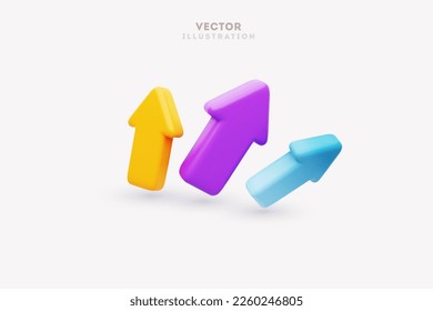 3d vector collection bright isometric arrows illustration. Direction cursor