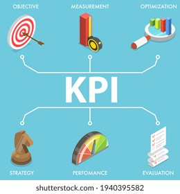 3d Vector Conceptual Illustration Kpi Key Stock Vector (Royalty Free ...