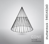 3d vector cone consists of wireframes and points