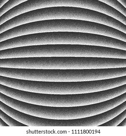 3D Vector Convex Smooth Curved Lines Retro Style Dotwork Background. Abstract Hand Made Dotted Stippling Engraving Texture