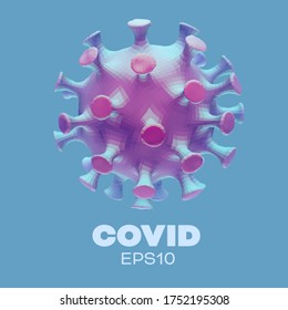 3d vector coronavirus illustration. Corona virus cell