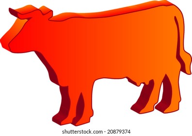3d vector cow