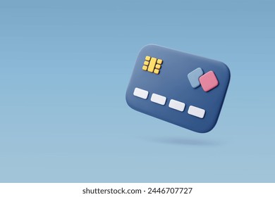 3d Vector Credit card money financial, Online shopping, Business and finance concept. Eps 10 Vector.