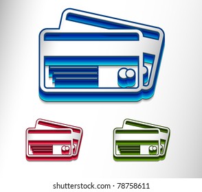 3d vector credit cards icon design element set.
