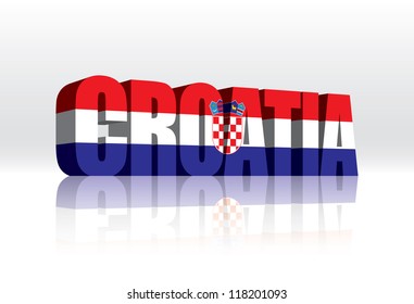 3D Vector Croatia Word Text Flag